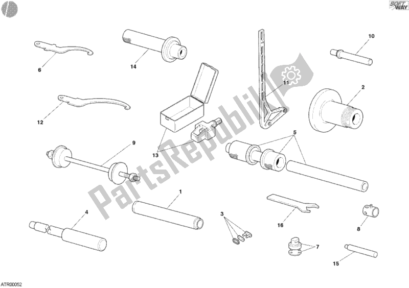 Alle onderdelen voor de Werkplaatsgereedschap, Frame I van de Ducati Superbike 998 R 2002
